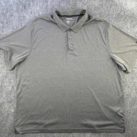 Reebok Other - Reebok Golf Polo 4XL‎ Gray Solid Performance Short Sleeve Logo Polyester